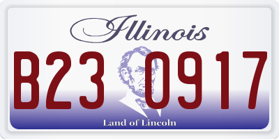 IL license plate B230917