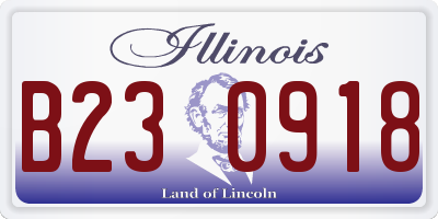 IL license plate B230918