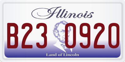IL license plate B230920