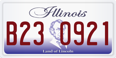 IL license plate B230921