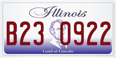 IL license plate B230922