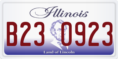 IL license plate B230923