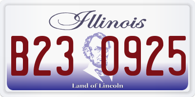 IL license plate B230925