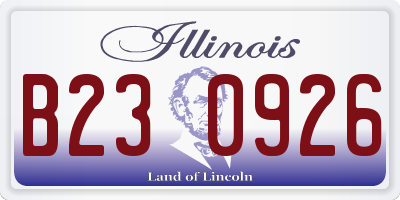 IL license plate B230926