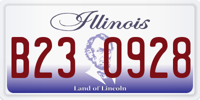 IL license plate B230928