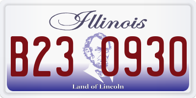 IL license plate B230930