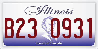 IL license plate B230931
