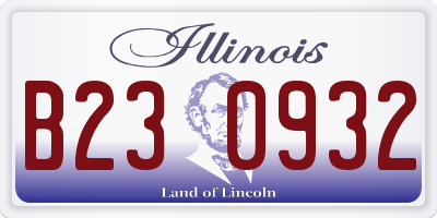 IL license plate B230932