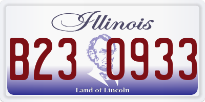 IL license plate B230933