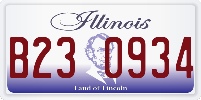 IL license plate B230934