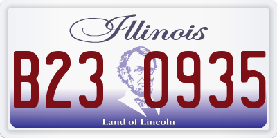 IL license plate B230935