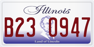 IL license plate B230947