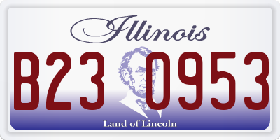 IL license plate B230953