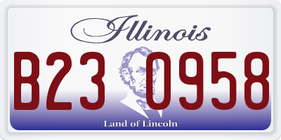 IL license plate B230958