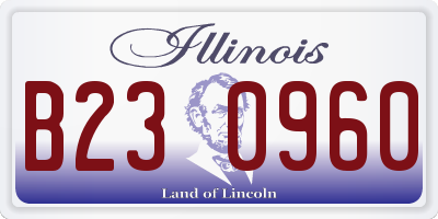 IL license plate B230960