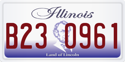 IL license plate B230961