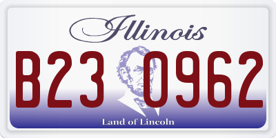 IL license plate B230962