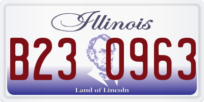 IL license plate B230963