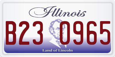 IL license plate B230965