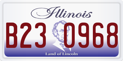 IL license plate B230968