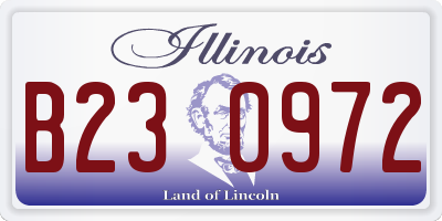 IL license plate B230972