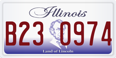 IL license plate B230974