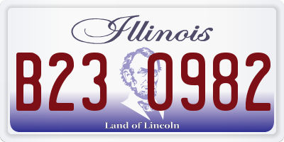 IL license plate B230982