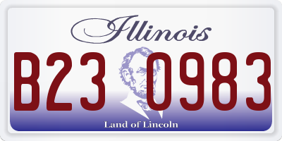 IL license plate B230983