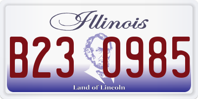IL license plate B230985
