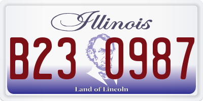 IL license plate B230987