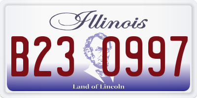 IL license plate B230997