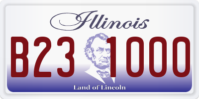 IL license plate B231000