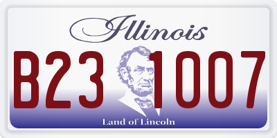IL license plate B231007