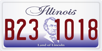 IL license plate B231018
