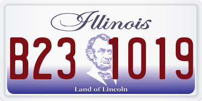 IL license plate B231019