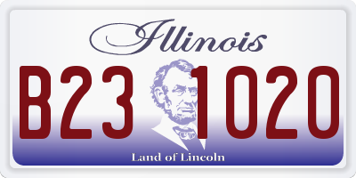 IL license plate B231020