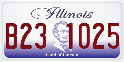 IL license plate B231025