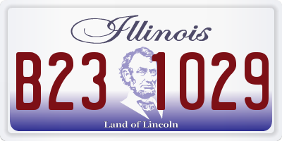 IL license plate B231029