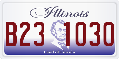 IL license plate B231030