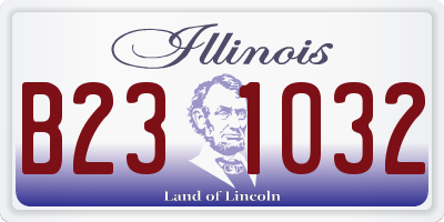 IL license plate B231032