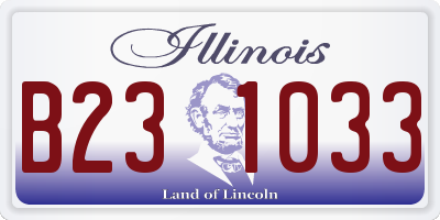 IL license plate B231033