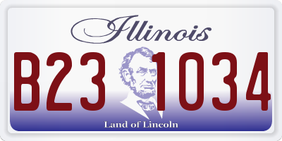 IL license plate B231034