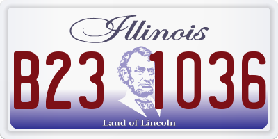 IL license plate B231036