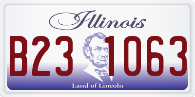 IL license plate B231063