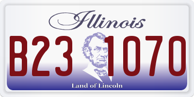 IL license plate B231070