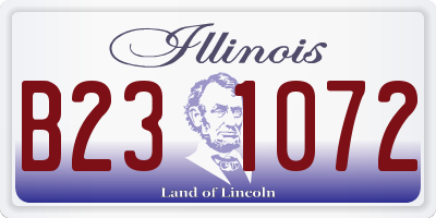IL license plate B231072