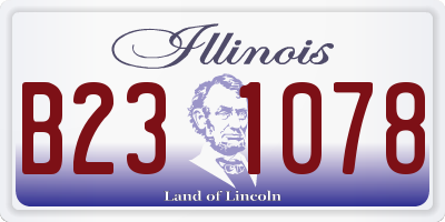 IL license plate B231078