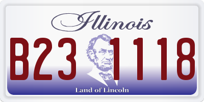 IL license plate B231118
