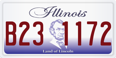 IL license plate B231172