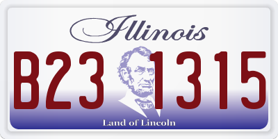 IL license plate B231315